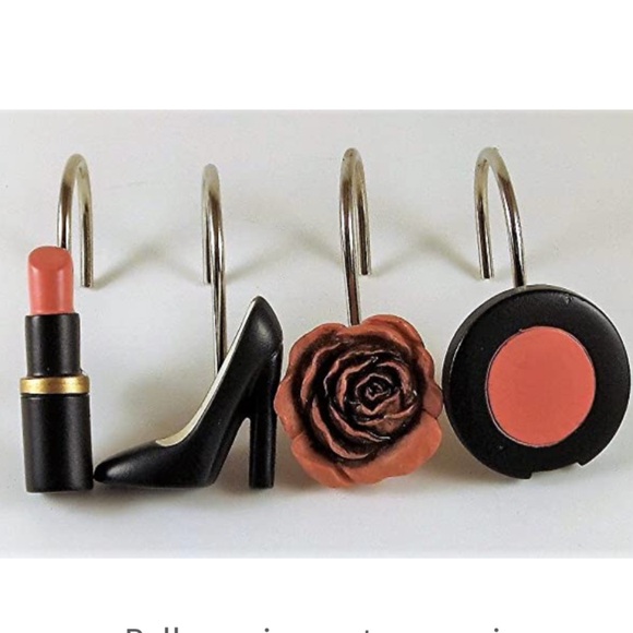 Diva Fashionista Shower Curtain Fashion Hooks Set of 12 Resin Hooks - Picture 6 of 11